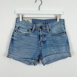 Hollister Y2K Medium Wash Denim Shorts Size 28